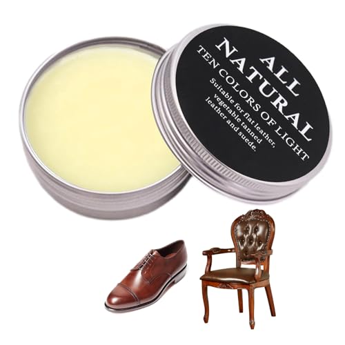 Image of Leather Conditioner, Natural Leather Cleaner & Conditioner & Conditioner & Testaurant for Leather, Leather Recoloring Balm Cream Care for Furniture Shoes Bags