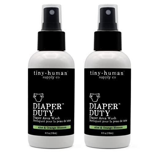 Tiny Human Supply Co THS029-2 Diaper Duty Diaper Area Wash 4Oz (2 Pack), Orange Blossom & Aloe, Gentle Cleansing Spray For Cloth Diapers cover