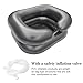 Inflatable Shampoo Basin, Portable Inflatable Hair Washing Basin, Shampoo Bowl with Neck Support and Drain Hose for The Elderly, Disabled, Pregnant Women, Injured People(Color:Black)