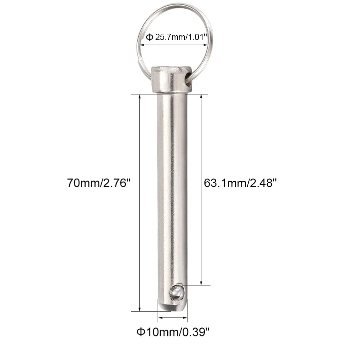 TA-VIGOR 4Pcs Quick Release Pins, 10mm Dia 70mm Length Bimini Top Pin Marine Hardware Carbon Steel for Boat Accessories Marine Hardware - Image 2