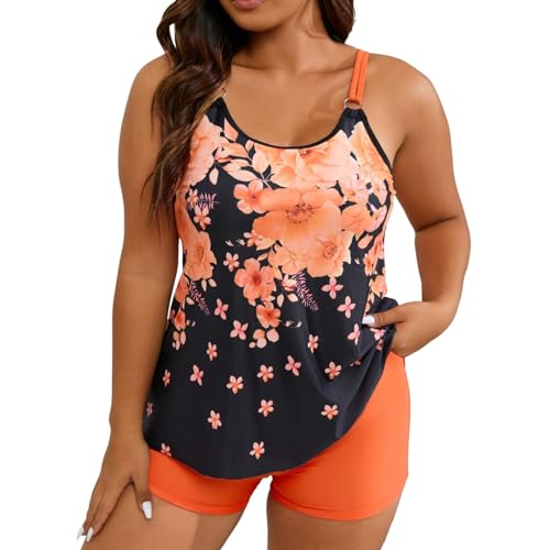 Tankini femme imprimé et agrandi avec shorty extensible pour un confort de baignade