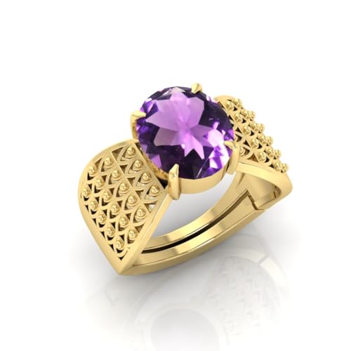 Bague améthyste naturelle 12 carats en or plaqué d'exception