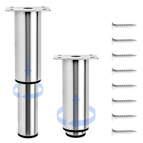 Liuliushun 2 PcsPatas para Muebles Regulables, 120-180 mm Patas Regulables para Muebles, Pies Niveladores Ajustables, pPatas de Armario, Patas Nivelador para Mesa Sillas Sofá Escritorios Cama Pies