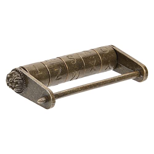 SEWACC Antique Combination Lock Chinese Style Padlock Rotating Word Lock Stable Zinc Alloy Unique Decorative