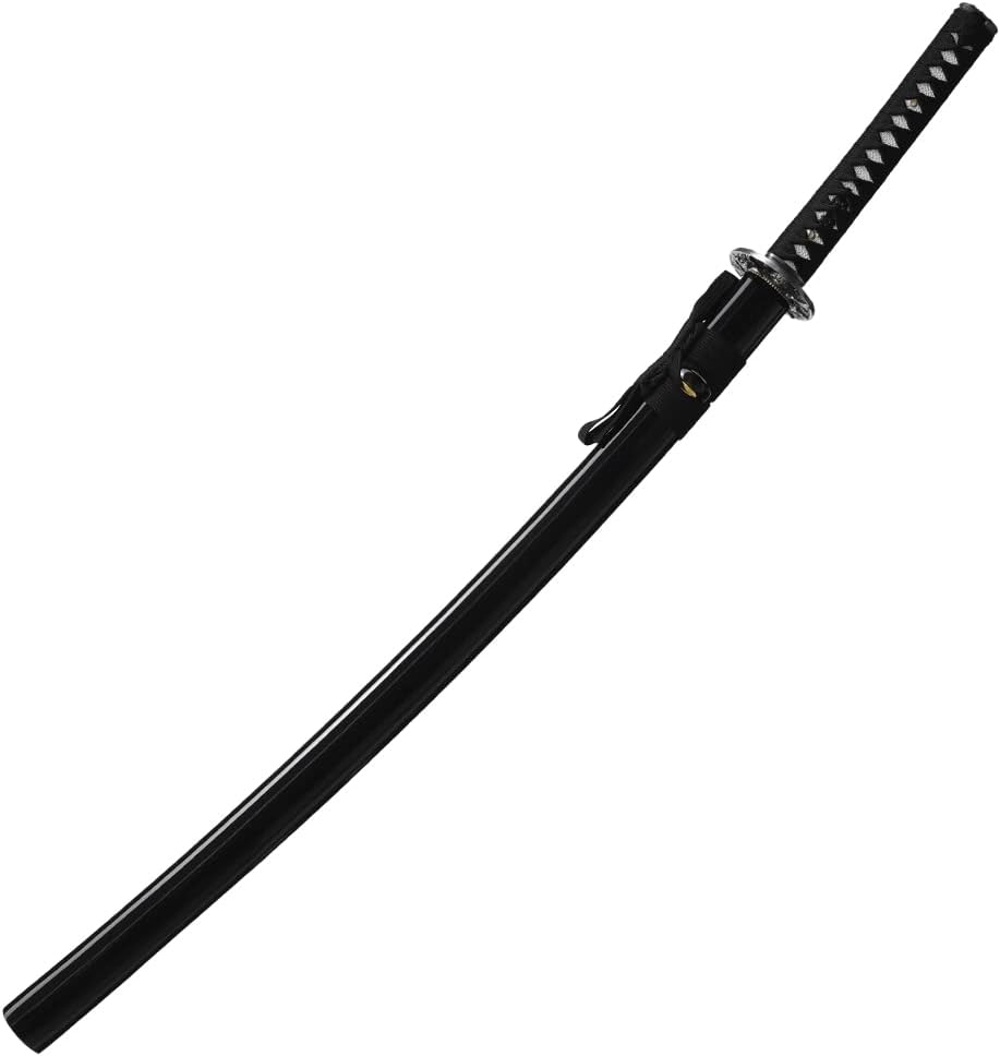 YONG XIN SWORD-Samurai Katana Sword, Japanese Handmade, Practical, 1045 Carbon Steel, Tempered/Clay Tempered, Full Tang, Sharp, Scabbard (Skull)