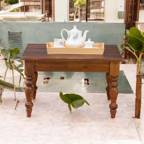 Image of MISAN Solid Sheesham Wood Coffee Table - Elegant Center Table with Two Spacious Drawers | Sturdy & Stylish Wooden Furniture for Home & Living Room (I - Hony)