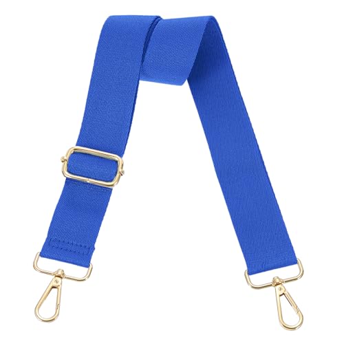 Image of uxcell Wide Shoulder Strap, 3.8cm Adjustable Purse Strap Replacement Crossbody Strap for Shoulder Bag Handbag, Navy Blue, Light Gold Pull Core Buckle