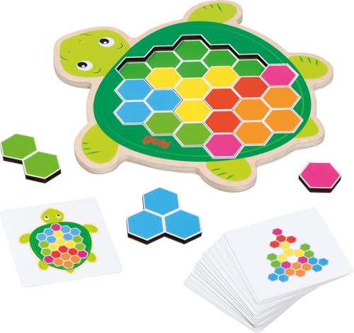 goki 56302 - Jeu de Ponçage Tortue Rosy - Jeu éducatif créatif 41 pièces