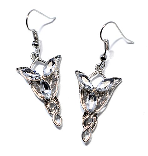 El Señor de los anillos Hobbit Juego de pendientes de piedra de elfo The Noble Collection collar plateado pantalones de deporte para mujer moda regalo For Her esdla Cover