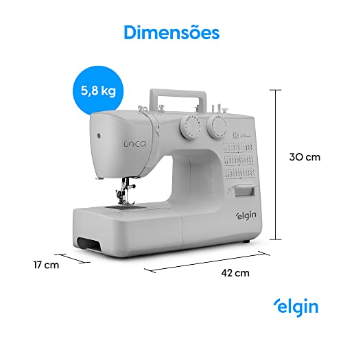 Máquina de Costura Única Elgin JX-4040 Portátil 36 Pontos Luz Led 110V