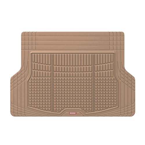 Image of Motor Trend FlexTough Rear Cargo Mat - Heavy-Duty Trimmable Car Trunk Mat for Back of SUV, Universal Rear Cargo Liner for SUV, Flexible Trunk Liner, Automotive Floor Mats & Cargo Liners (Beige)