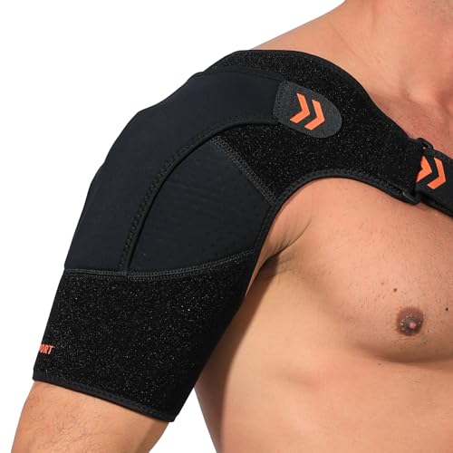 BingboPro Shoulder Brace For Torn Rotator Cuff, Adjustable Shoulder Support Brace Compression Sleeve Arm Sling Immobilizer For Pain Relief,Sleep,Injuries,Men and Women