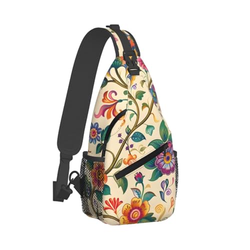 Mochila bandolera Artistic Style Flowers para mujer y hombre miniatura 2