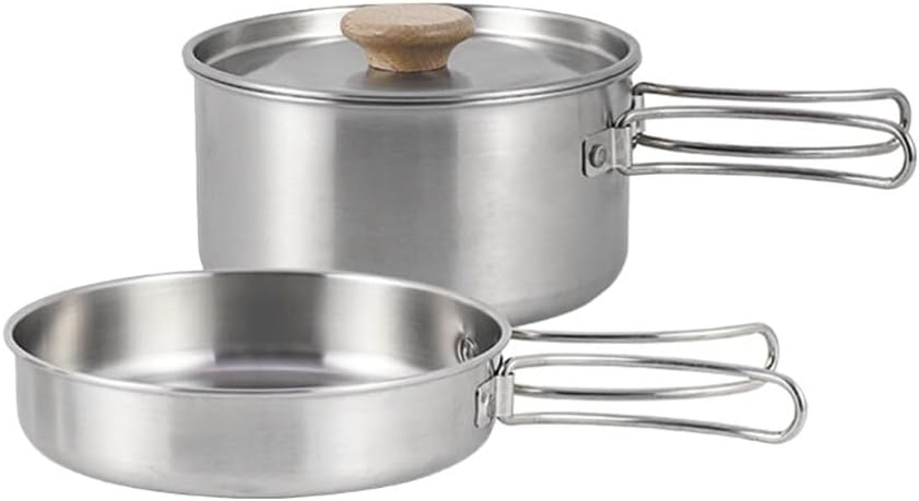 VANZACK 1set Wear-resistant Camping Pot Folding Handle Reusable Cooking Utensil for Outdoor Hiking Backpacking and Picnics