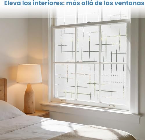 Miniatura 7 de Finnez - Adhesivo Decorativo Para Ventana Con Aspecto Esmerilado Estático Para Oficina En Casa, Sala De Estar, Cocina Patrón De Cruz 75 200 Cm