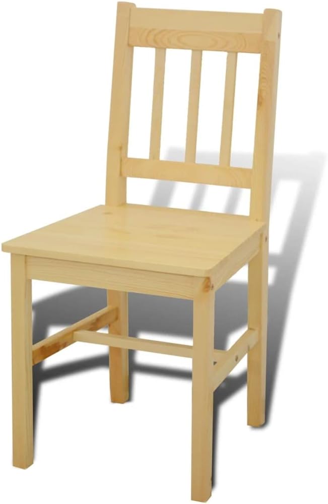 vidaXL Dining Table and Chair, Dining Set for Kitchen Dining Room, Dinner Table with 4 Chairs, Chair, Farmhouse Scandinavian Style, Natural