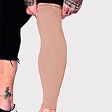 Tat2X Ink Armor Premium Full Leg Tattoo Cover Up Sleeve - No Slip Gripper - U.S. Made - Suntan - ML (Single Leg Tattoo Cover up Sleeve)