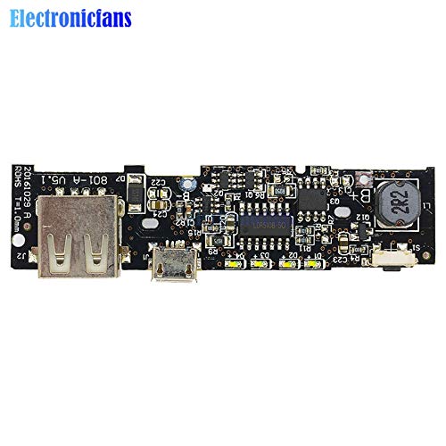 Batcus DIY 18650 Battery 5V 2.1A Power Bank Charger Charge Module Charging Circuit Board PCB Step Up Boost Power Module