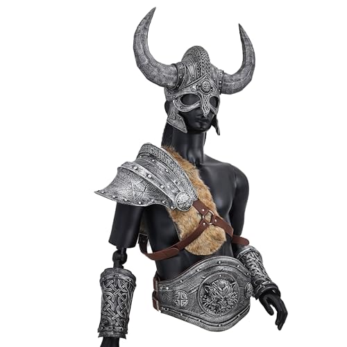 LOOYAR Conjunto de armadura vikinga de espuma de poliuretano para adultos, disfraz auténtico de guerrero nórdico para LARP y cosplay