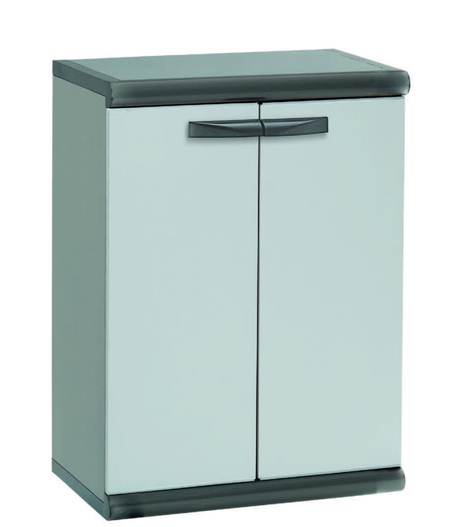 Garofalo - Scik Basic Recycled - Armadio Basso in Resina (PVC) 2 ante - Colore Grigio