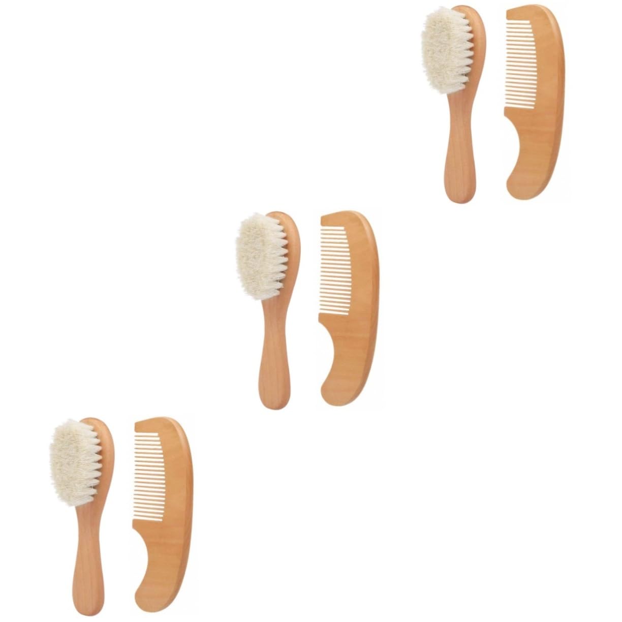FOMIYES 6 Piezas cepillo de pelo infantil peine de bebé niño cepillar peines cepillo de baño para bebe cepillo de baño para bebés de madera Maquinilla de afeitar colocar soporte Bambú