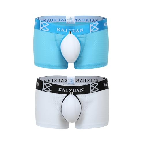 Men's Underwear,Boxer Briefs Mesh Breathable,Soft and Quick-drying,Front-Opening Design