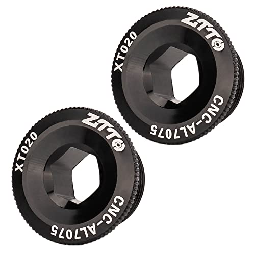 Hsthe Sea 2 tornillos de manivela, pernos de fijación del brazo de manivela de bicicleta, placa de tapa de manivela de aleación de aluminio negro M20 para bicicleta de carretera de montaña