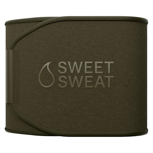 Image of Sports Research Sweet Sweat Waist Trimmer (Core Series) - Premium Sweat Enhancing Fitness Band for Women & Men - Adjustable Fit . Latex-Free Neoprene - Matte Green, XL