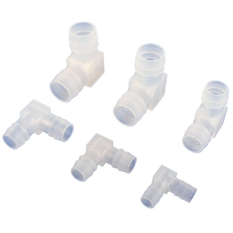 5 ~ 200 piezas de 4 ~ 20 mm de grado alimenticio PP codo pecera tubo junta jardín agua bomba aire manguera (20-20 codos, 200 piezas)