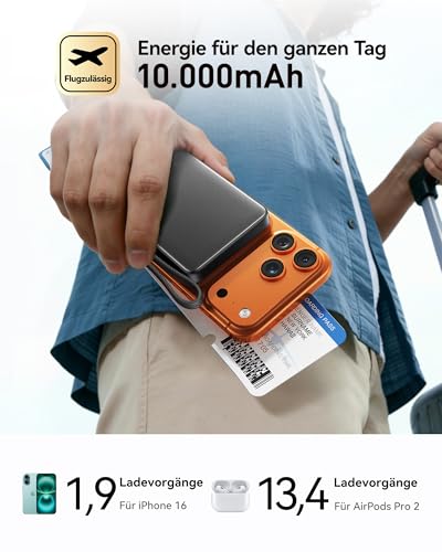 INIU für MagSafe Qi2 15W Powerbank, Ultraschlank 10000mAh Externe Handyakku – Ansicht 6