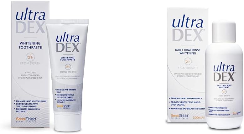 UltraDEX WhiteningToothpaste 75ml & Daily Oral Rinse Whitening, 500 ml