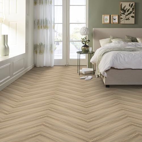 Image of Peel and Stick Floor Tile, 36x6inch, 20Pcs, Peel and Stick Flooring Waterproof and Easy to Clean, Natural Wood Grain Look Vinyl Flooring, Self Adhesive and Removable for Bathroom Kitchen