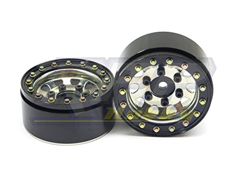 SSD RC 1.55” Steel D Hole Beadlock Wheels (Silver) (2)