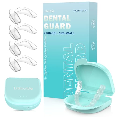 Image of Mouth Guard for Grinding Teeth at Night,Upgraded Safety EVA Material, Night Guards for Teeth Grinding, Small (4 Pack),Transparent