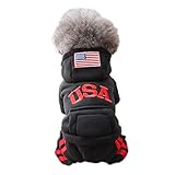 犬服 ペット服 Tシャツ 犬用 パーカー ドッグウェア 防寒 コート 春秋冬服 USA 英字柄 四足 フード付き 可愛い 柔らかい ファッション 小中型犬服 猫服 ペット用品 脱毛保護 お散歩 お出かけ (L,ブラック)