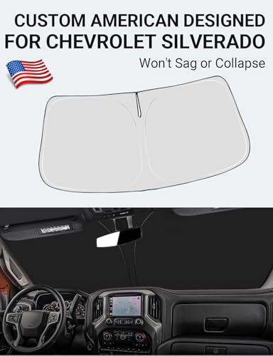 Image of Proadsy 2026 Upgrade Front Windshield Sun Shade Foldable Sunshade Protector Custom Fit 2014-2018 Silverado Regularcab Crewcab Extendedcab Accessories