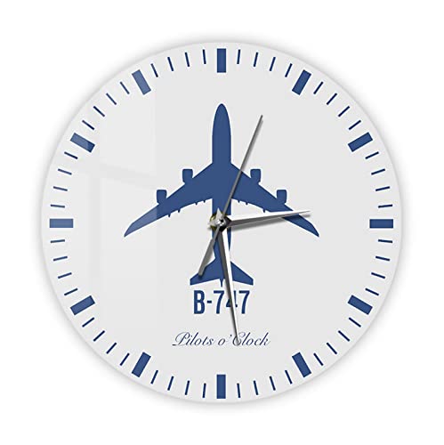 30 Cm Horloge Murale 3D Silencieuse Boeing 747 Avion Commercial