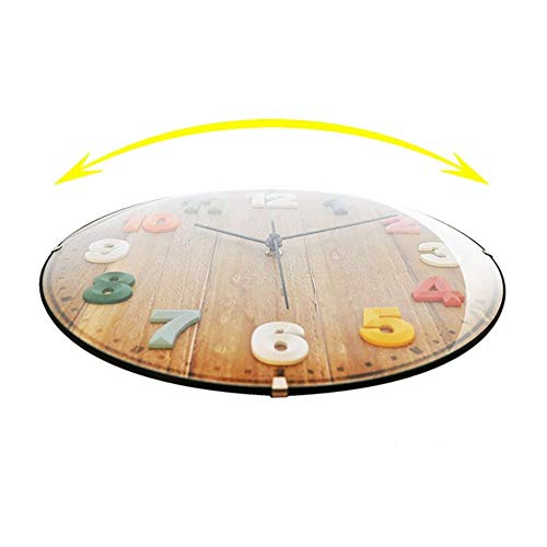 Fehun Wall Clocks,Battery Operated Non Ticking Nordic Creative Design Colorful 3D Digital Living Room Kid's Room Bedroom Convex Glass Wall Decor Clock #TOP1