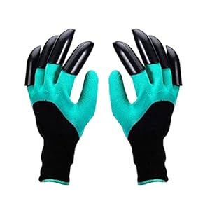 Hand klauw groene plastic tuin rubberen handschoenen tuinieren gemakkelijk voor het graven van het planten van…