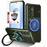 Picture of IYTRRYH for Samsung Galaxy S25 Edge Case Compatible with MagSafe Wireless Charging Magnetic,with Screen Protector,for S25Edge Case with Stand Ring,Military Grade Shockproof Heavy Duty Protection Green