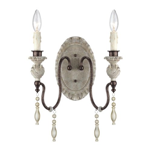 Millennium 7302-Aw/Bz Two Light Wall Sconce, White #TOP18