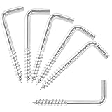 schraubhaken gerade metrisches gewinde ❤【EINFACHE INSTALLATION】 - Tiefe Schrauben und scharfe Schrauben ermöglichen eine einfache Installation und eine lange Lebensdauer. Das Holzgewinde der L-Haken mit Schlitz ermöglicht das einfache einschrauben in Holz oder mit einem Dübel in Mauerwerk & Betonwände.