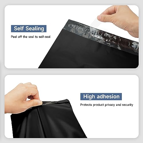 KKBESTPACK 100 Large Poly Mailers 10x13 Shipping Bags for Small Business – Self Sealing Package Envelopes (10 x 13 Pack of 100, Black) - Image 5