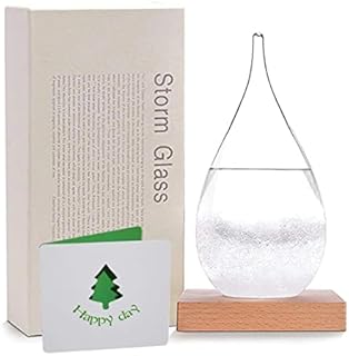 Christmas Decorations Gift Storm Glass Weather Forecaster Decorative Barometer Glass Weather Predicting Globe Water Drop Storm Glass Weather Station Indoor Desktop Decoration Small Size Xmas Gift