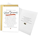 Obbyidk Merry Christmas Card for Best Friend, Poem Best Friend Christmas Thank You Card, Xmas Holiday Gifts Ideas for Bestie BFF, Thank You for Being You