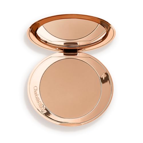 Charlotte Tilbury Airbrush Matte Bronzer - Smoothing & Blurring Powder Bronzer with an Airbrush Finish - Refillable Makeup Infused with Silky Mica & Hyaluronic Acid - 1 Fair