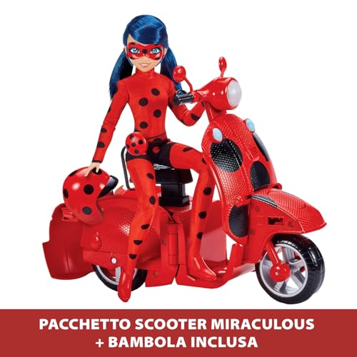 BANDAI Miraculous – skuter Miraculous Switch'n go + lalka stawowa Ladybug Lucky Charm 26 cm – P50668