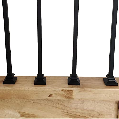 Langdoly 1/2" Baluster Shoes Iron Baluster Shoes Stair Spindle Shoes - Pack Of 10(Satin Black) #TOP5
