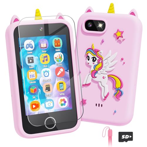 Kids Smart Phone, Unicorn Toys Phone for Girls 3 4 5 6 7 8 Years Old, Dual Camera, 3.5'' Touchscreen Kid Phones, Educational Toy for Toddler Kids Christmas Birthday Gifts, ABC Learning, Habit Tracker