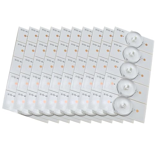 LOTOAK 50 unidades. Diodo emissor de luz LED de 6 V conta de luz SMD for filtro de lente ótica compatível para reparação de TV LED 32-65